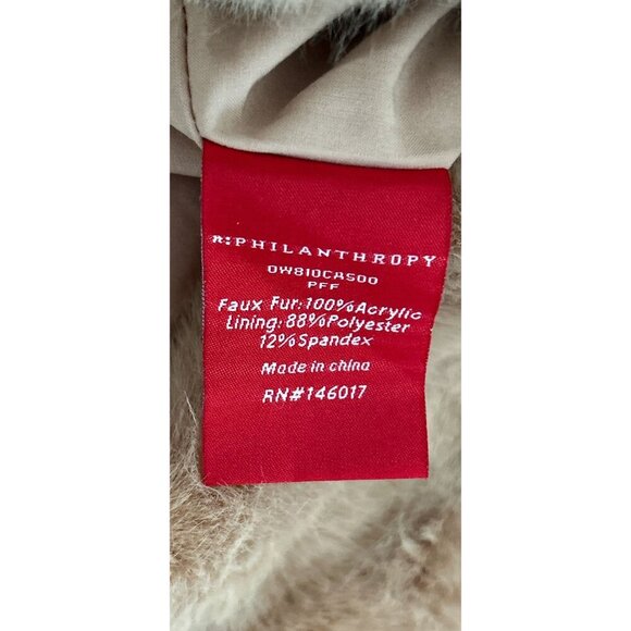 N:Philanthropy Faux Fur Hooded Jacket in Blush Pale Pink Size Large Zip Front Co - Picture 8 of 8